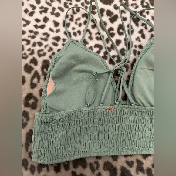 PINK Victoria's Secret Smocked Bralette in Green Size Medium Women’s - Picture 7 of 17